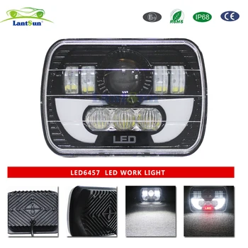 

LED6457 5x7" 6X7 Inch 90W Projector LED Sealed Beam Headlight Assembly With Angel Eyes DRL For Jeep Wrangler YJ Lantsun