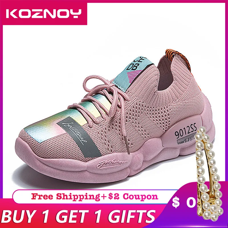 

Koznoy Casual Sneakers Women Canvas Shoes 2019 Autumn Shoes Women Summer Breathable Mesh Shoes Female Agan Shoes Female Shoes