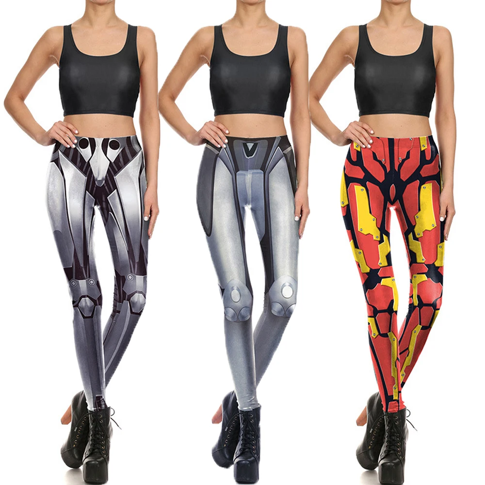 Cosplay Iron Man Leggings Sport Suit Crop Top Yoga Sets