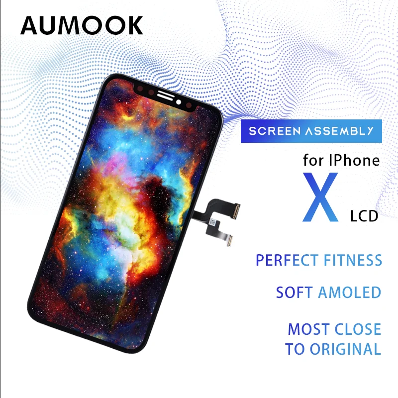 

AUMOOK LCD Screen for IPhone X XS XR Soft AMOLED OLED TFT OEM Display with 3D Touch Digitizer Assembly Replacement Pantalla
