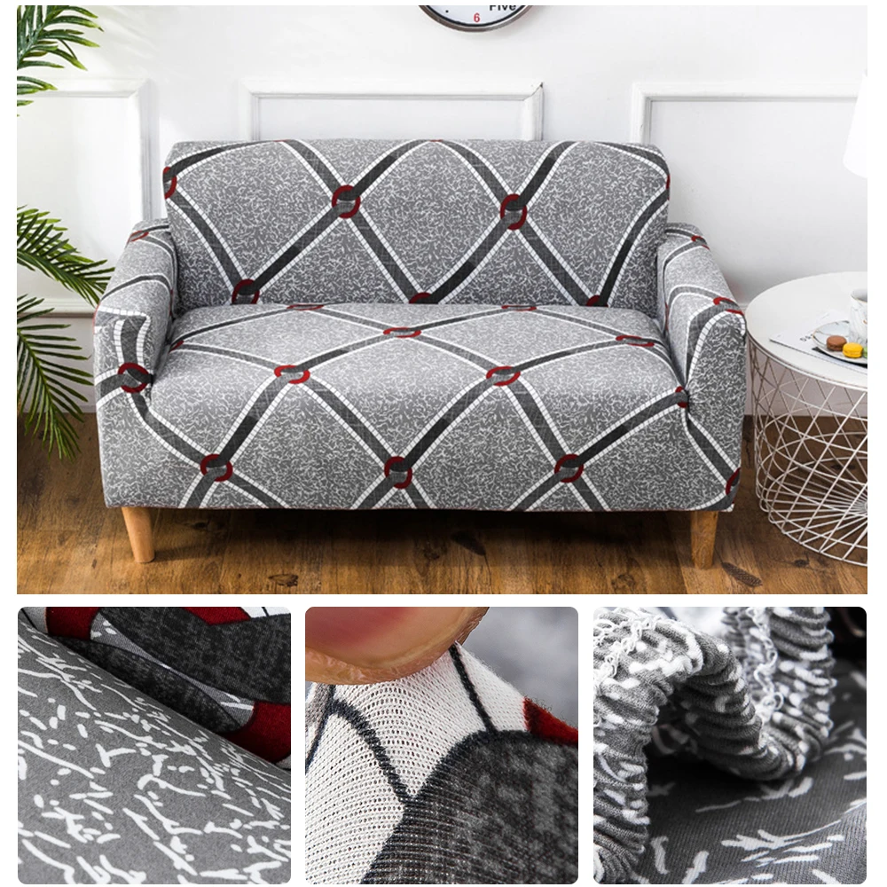 Cover For Sofa Stretch Modern Sofa Cover Geometric Grey Cover For Sofa Stretch SA47004
