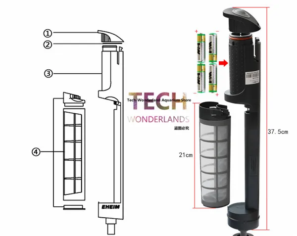 EHEIM Quick Vacpro-автоматический очиститель гравия EHEIM 3531 аквариум для рыбы Электрический песок моющее устройство для очистки аквариума