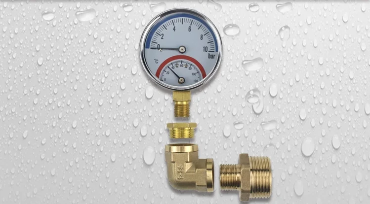 1/" 1/8" 0~ 10 бар 120 градусов Цельсия температурный манометр измеритель мужской резьбовой термометр Монитор двойной дисплей подогрев пола
