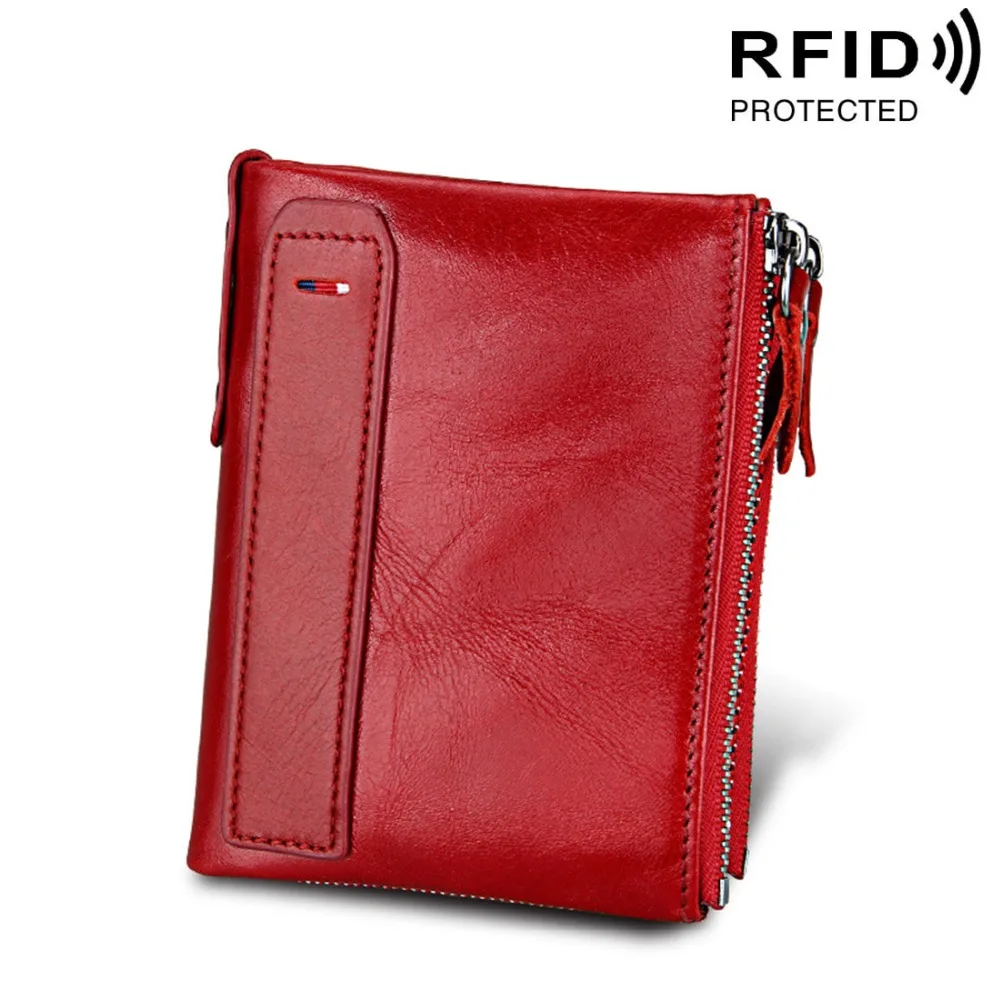 Женские кошельки RFID из натуральной бычьей кожи высококачественные с двойной