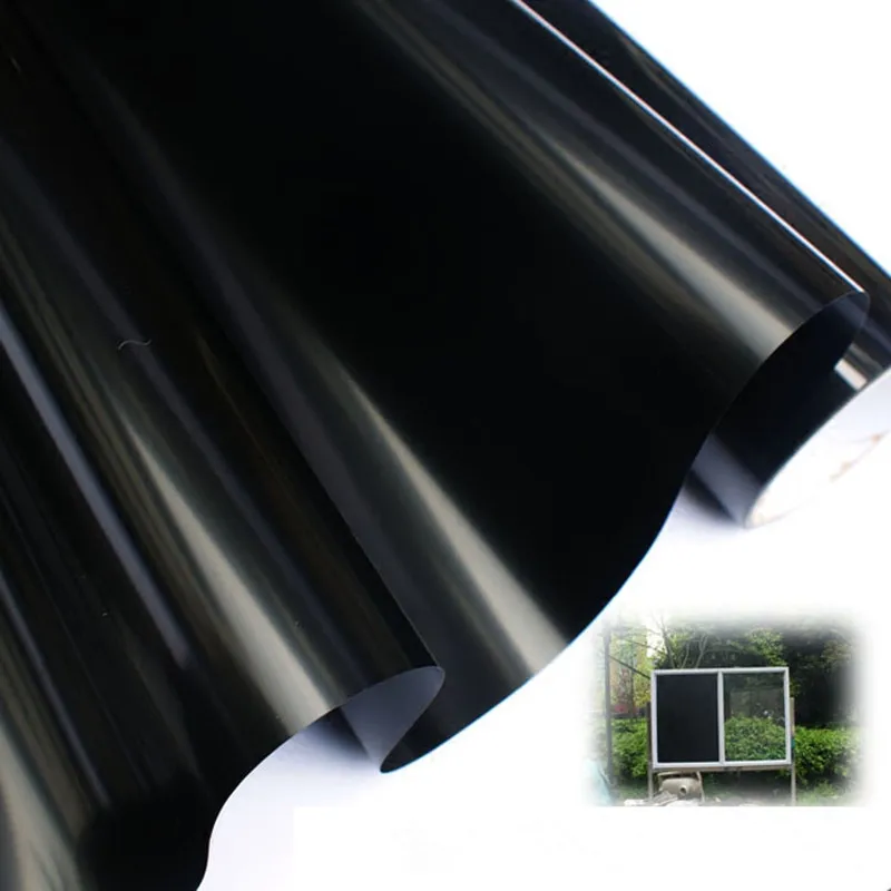  Black Glass Window Film For Window Privacy Self Adhesive Glass Stickers Home Decor Black Color Bedr - 32951499808