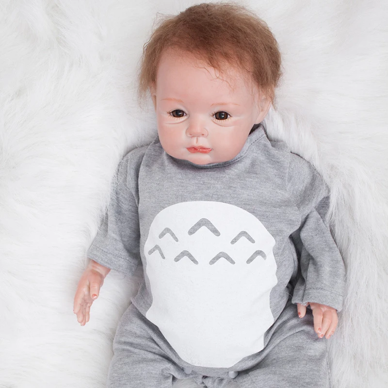 

Pursue 22"/55cm High Quality Newborn Baby Doll Reborn Boy Doll Toys for Children Soft Vinyl Silicone Baby Cloth Body Reborn Baby