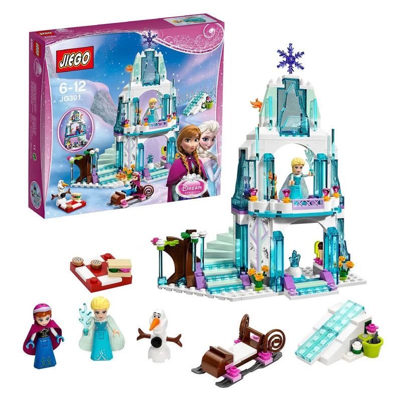 Billige 2 stil Traum Prinzessin Gefrorene Elsa Eis Schloss Prinzessin Anna Set Modell Bausteine Abbildung Freunde Bricks Geschenk Spielzeug Kompatibel