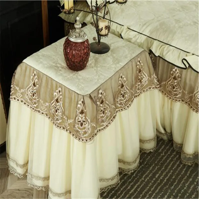 Euro Style 50x60cm Lace Table Cloth All Inclusive Thickend Table Cover Hot Sale Bedside Decorative Table Dust Cover Multi Color Table Skirts Aliexpress