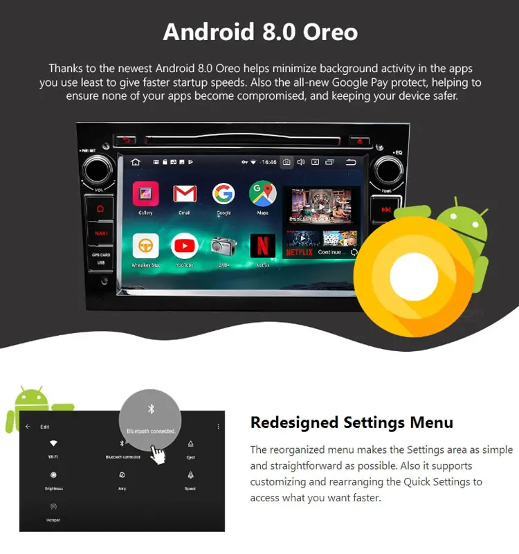 Best 7" Android 8.0 Oreo OS Car DVD GPS Radio for Opel/Vauxhall/Holden Corsa (D) 2006-2011 & Zafira (B) 2005-2012 & Vivaro 2006-2010 1