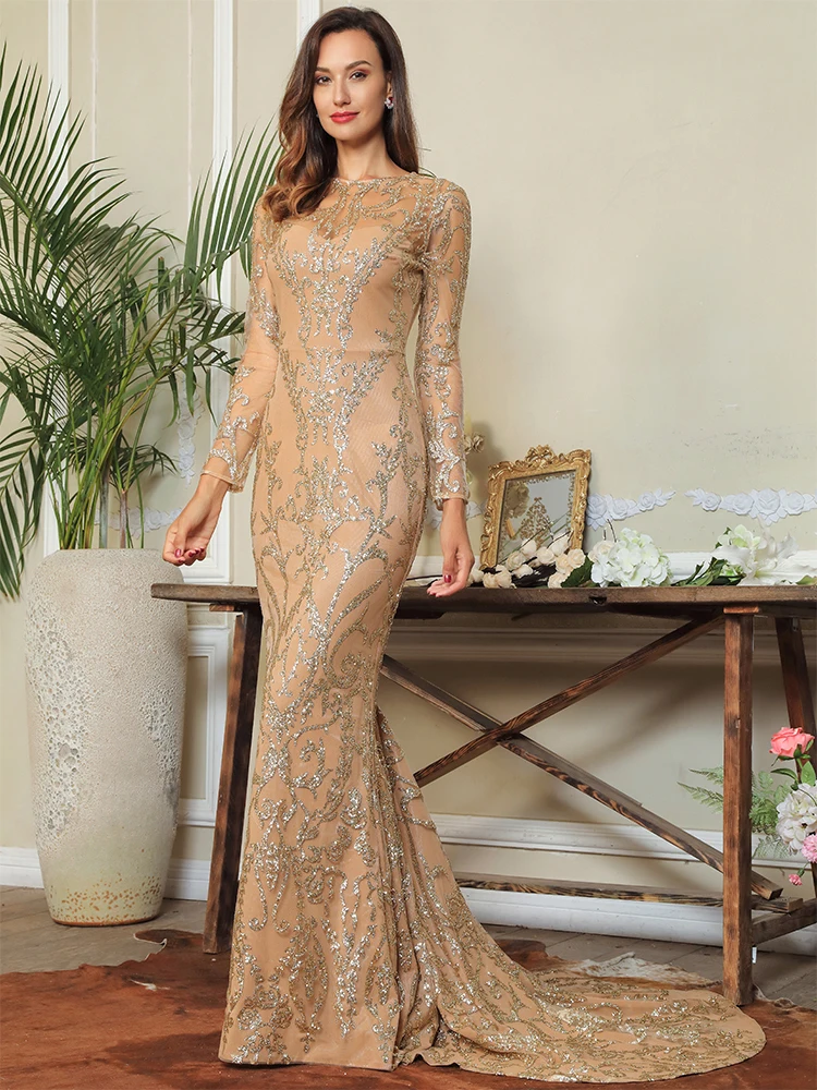 Love& Lemonade сексуальное длинное платье с открытой спиной и геометрическим узором из блестящего Клеевого Материала, облегающее длинное платье LM6578-1 золотого цвета