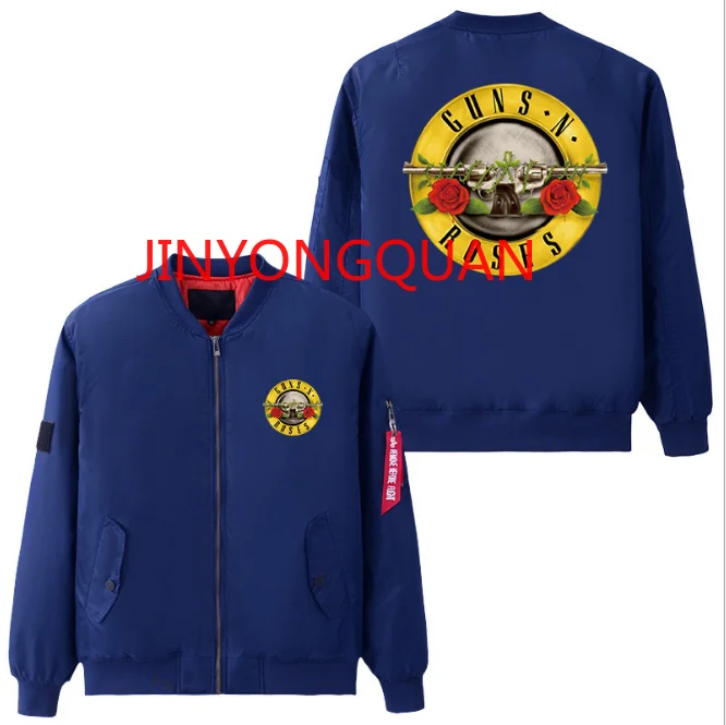 

Drop Shipping Hot 2019Gun and Rose Collar Jacket National Code European Code Sports Air Force Pilot Jacket Coat SIZE S-5XL