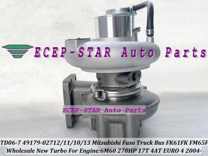TD06-7 49179-02712 ME304598 Turbo Turbocharger For 2004- Mitsubishi Fuso Truck Bus Various FK61FK FM65F 6M60 278HP 17T 4AT (4)