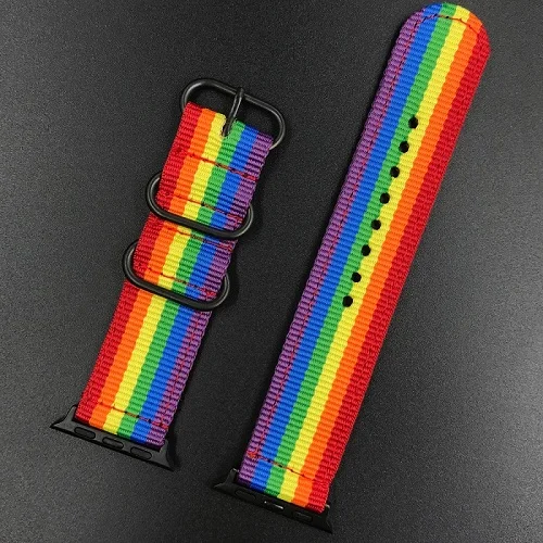 

New Rainbow nylon Band For Apple Watch Series 1/2/3 38MM 42MM 40MM 44MM Soft Replacement Strap Sport Loop for iwatch series 4