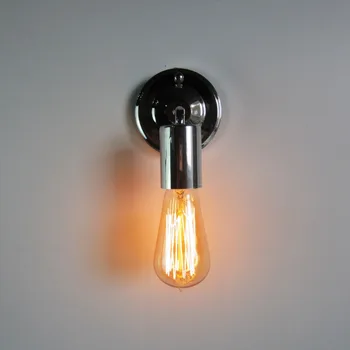 

silver DIY Wall light fixture E27 plated Loft american retro vintage iron wall lamp 90V-240V 40W Antique lamp