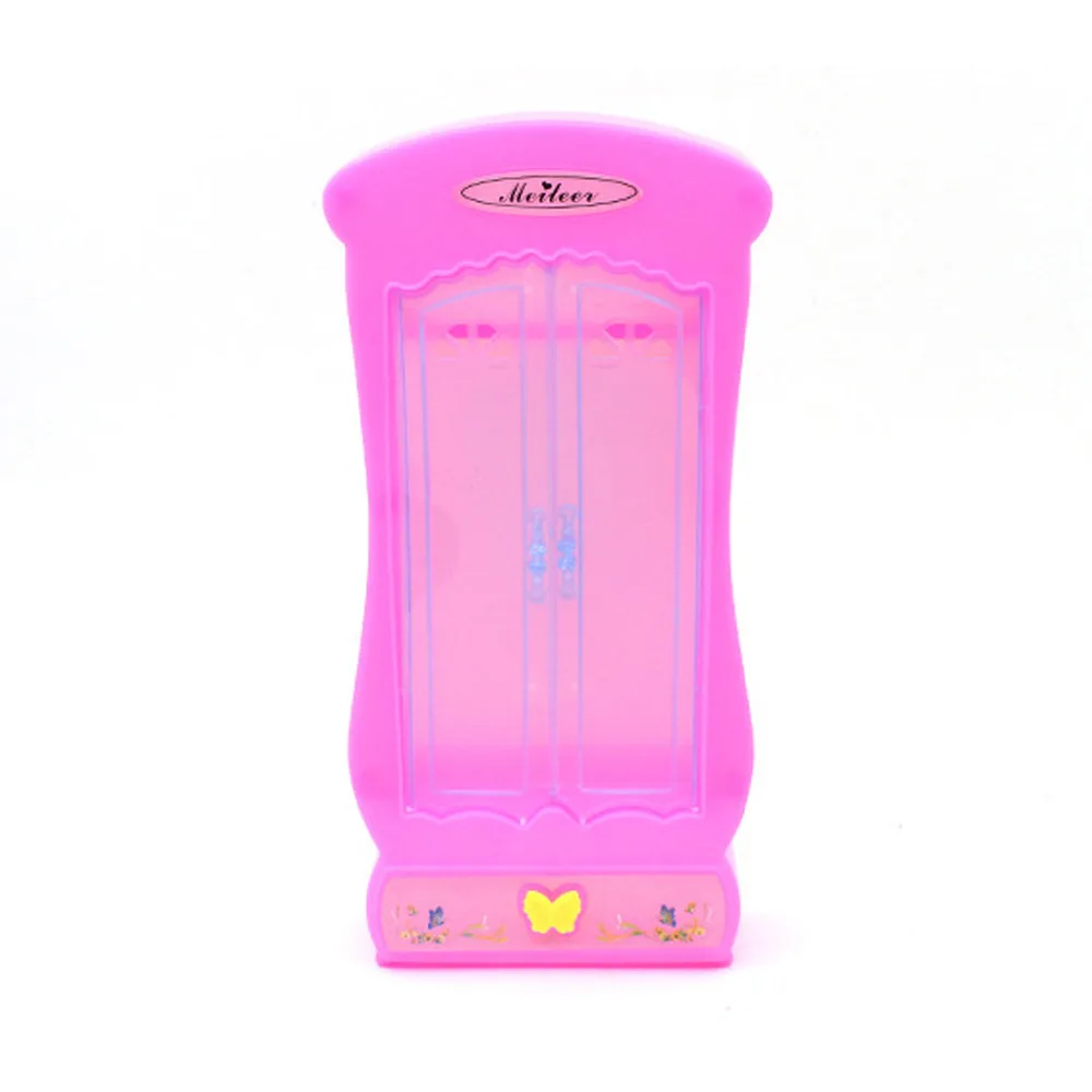 Kawaii لطيف دمية مبيت بلاستيكي خزانة خزانة غرفة نوم اكسسوارات أثاث للدمى باربي لعب الأطفال الفتيات هدية عيد ميلاد