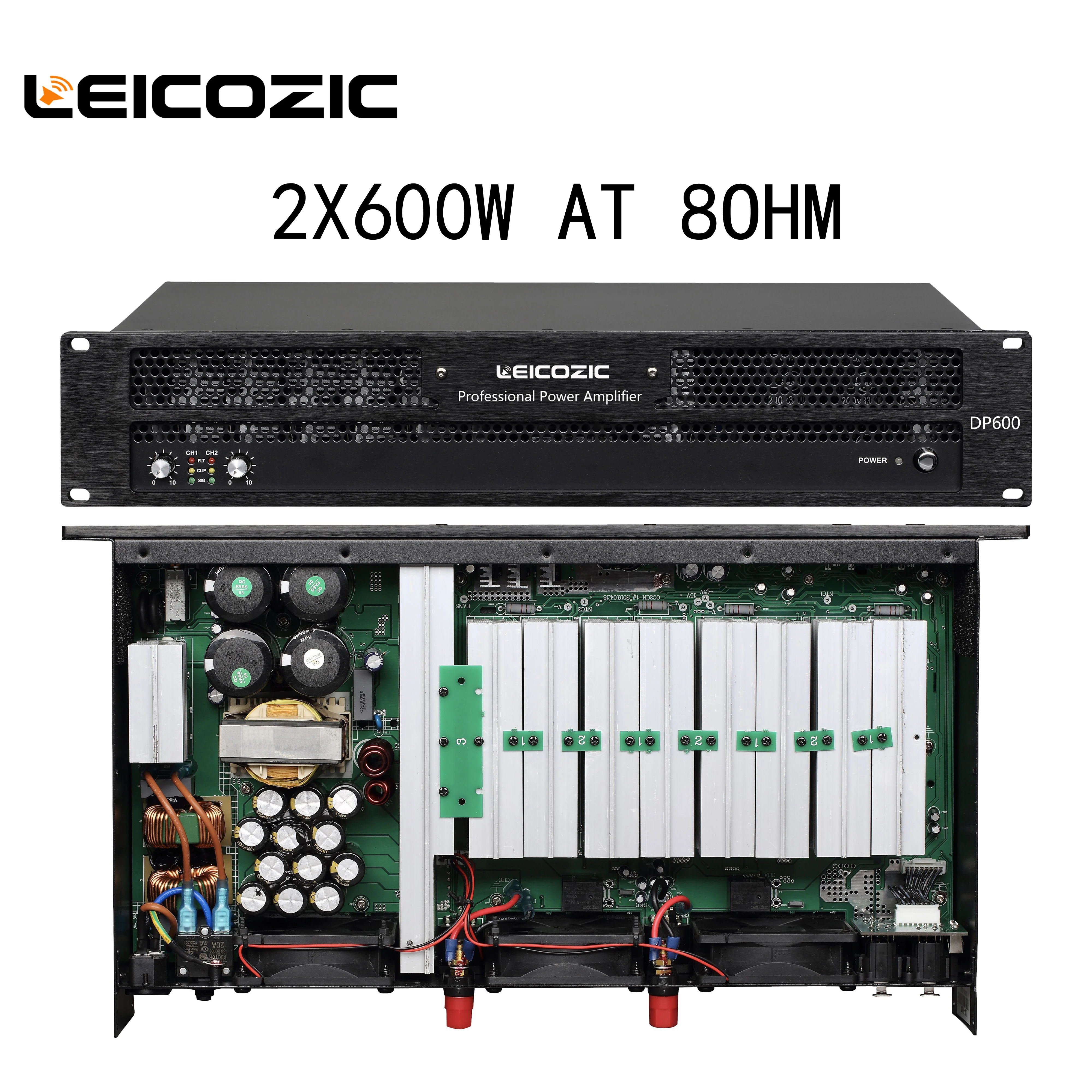 Leicozic DP600 профессиональный аудио усилитель 600 Вт x2 усилитель мощности для сцены pro аудио-усилители для церкви, свадьбы, пабов, студии