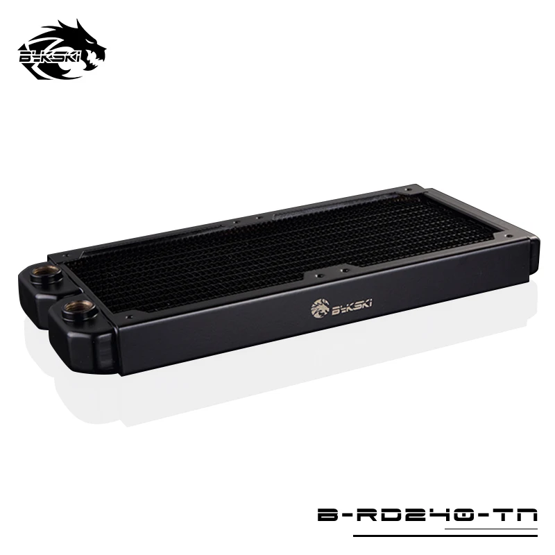 Koop BYKSKI 28mm Dikke Koperen 240mm Computer Waterafvoer Vloeistof Warmtewisselaar Enkele Rij Radiator voor 12cm fans b 240RD M