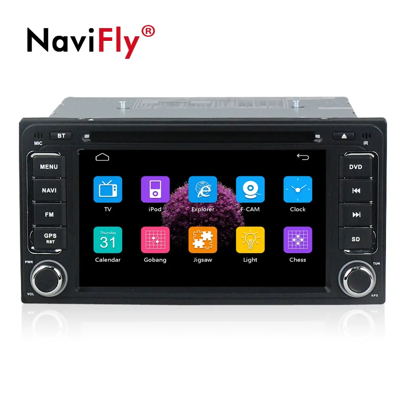 Perfect NaviFly 2 din Car Radio DVD Player gps navigation for Toyota Hilux VIOS Camry Corolla Prado RAV4 Prado car Audio Stereo 1