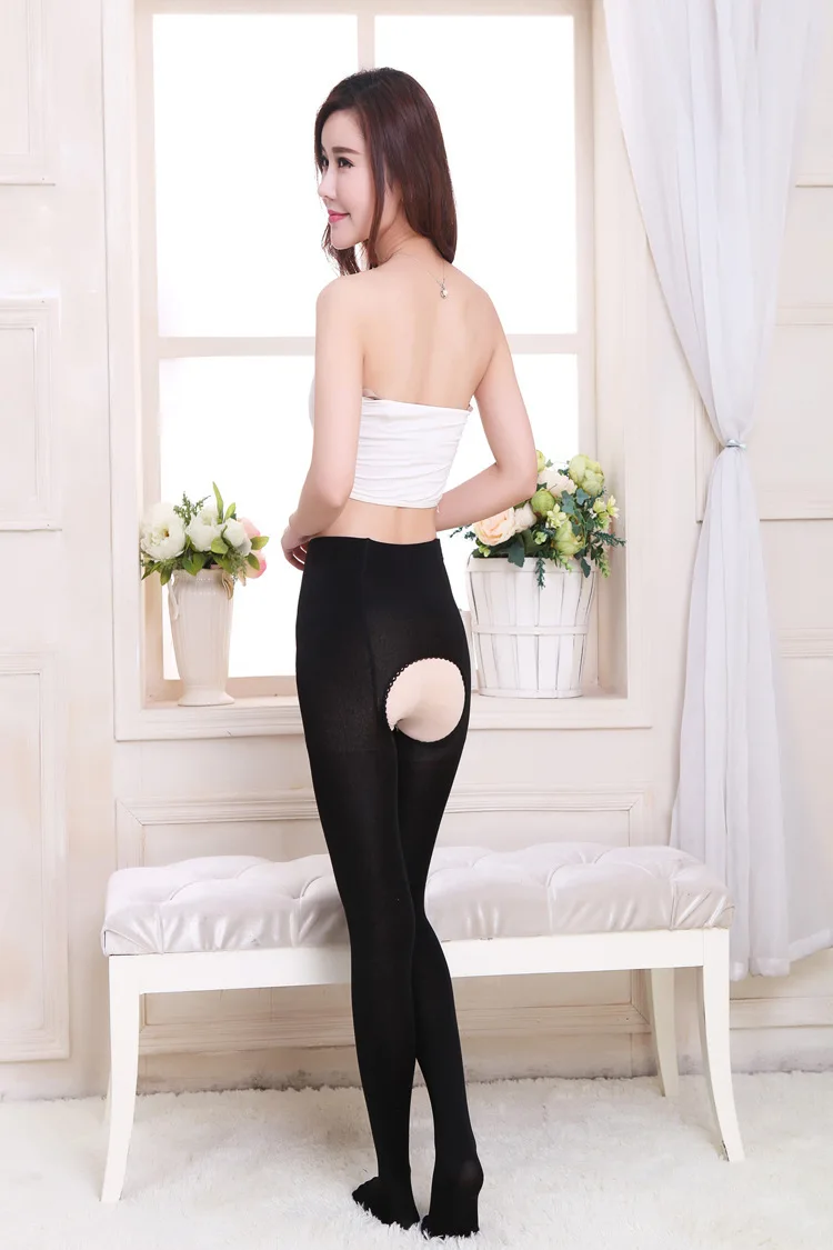 Women delight Open Crotch tights Color lady Sexy 120D lady Brand Pantyhose stockings club party female Ultrathin Hosiery7