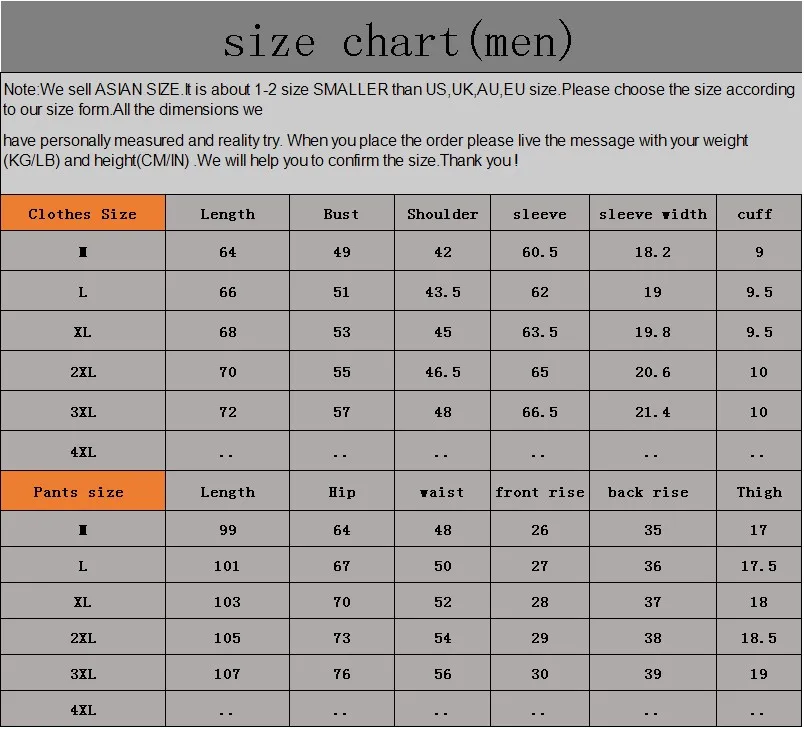 8865 size chart