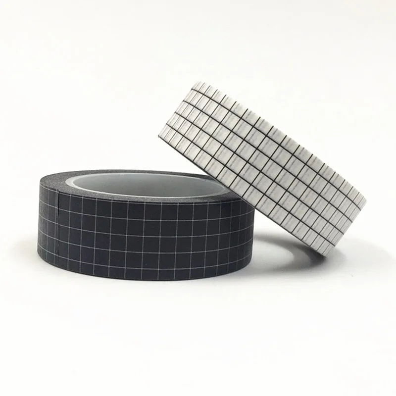 

10M Black & White Grid Washi Tape Japanese Paper DIY Planner Colored Adhesive Masking Tapes Stickers Decorative Stationery Tapes