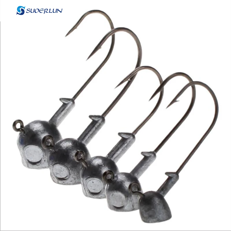 

10 pieces/bag various sizes fishing hooks lead jig head lure vertical lead hook