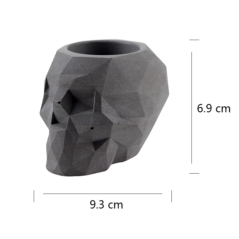 Силиконовые бетонные формы геометрический череп Цветочный Горшок Плесень ручной работы цемент штукатурка формы ручка держатель инструмент