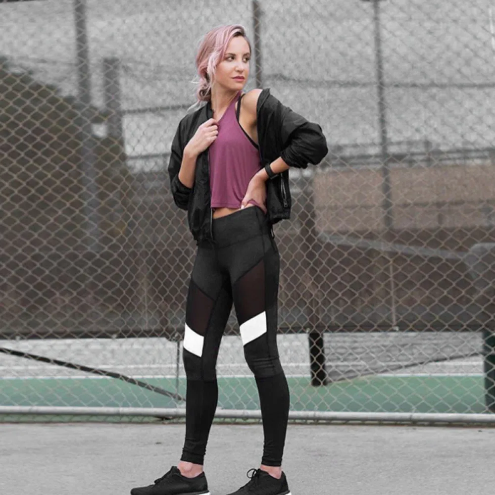 Feitong mujeres de alta cintura Fitness Leggins Deporte Mujer perspectiva malla Patchwork estiramiento Push Up pantalones gb2 Feitong mujeres de alta cintura Fitness Leggins Deporte Mujer perspectiva malla Patchwork estiramiento Push Up pantalones gb2
