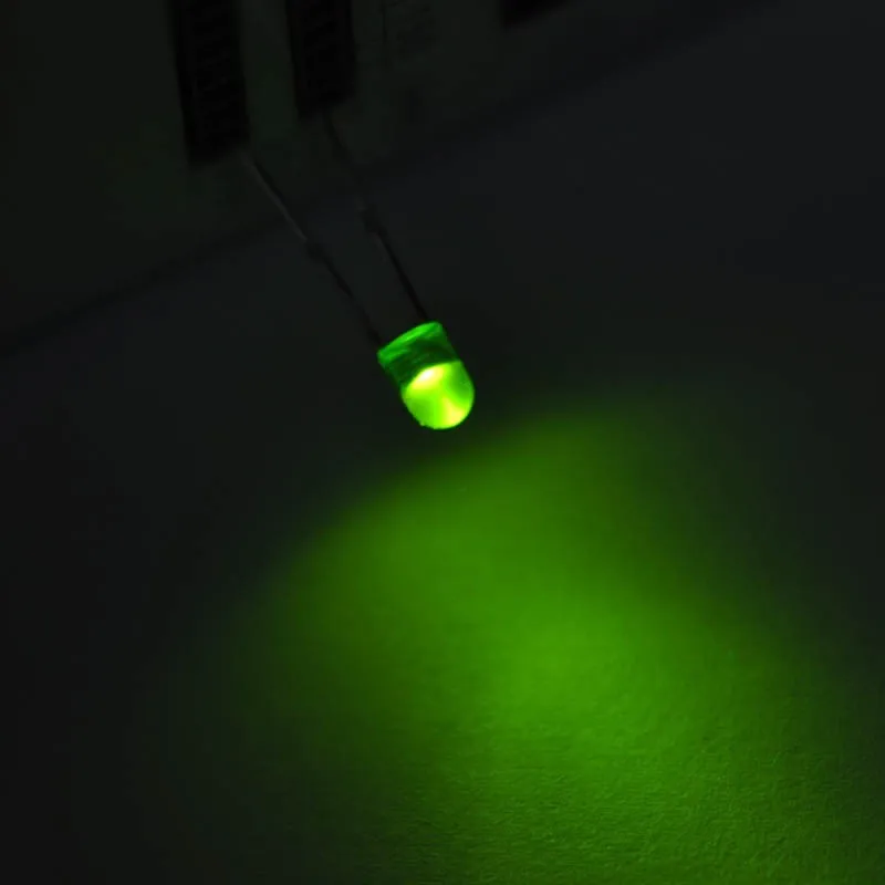 3mm green led round with domed top green lens no edge high brightness 2pins though hole(2)