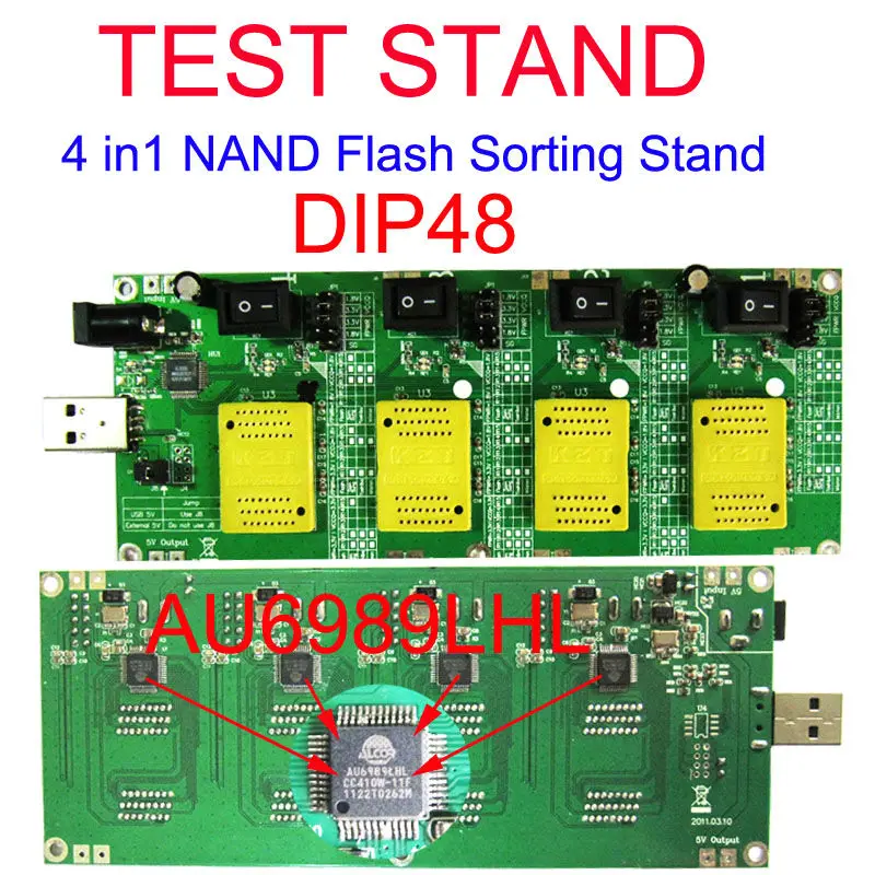 NAND Flash IC Стирание/Сортировка/тестирование AU6989LHL DIP48 тестовая стойка/Fixtrue TSOP48 BGA100