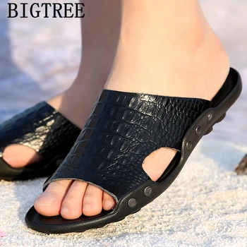 

Crocodile Skin Shoes Men Sandals Summer Genuine Leather Slip On Sandals Man Slippers Beach Mens Slippers Outdoor Plus Size Shoes