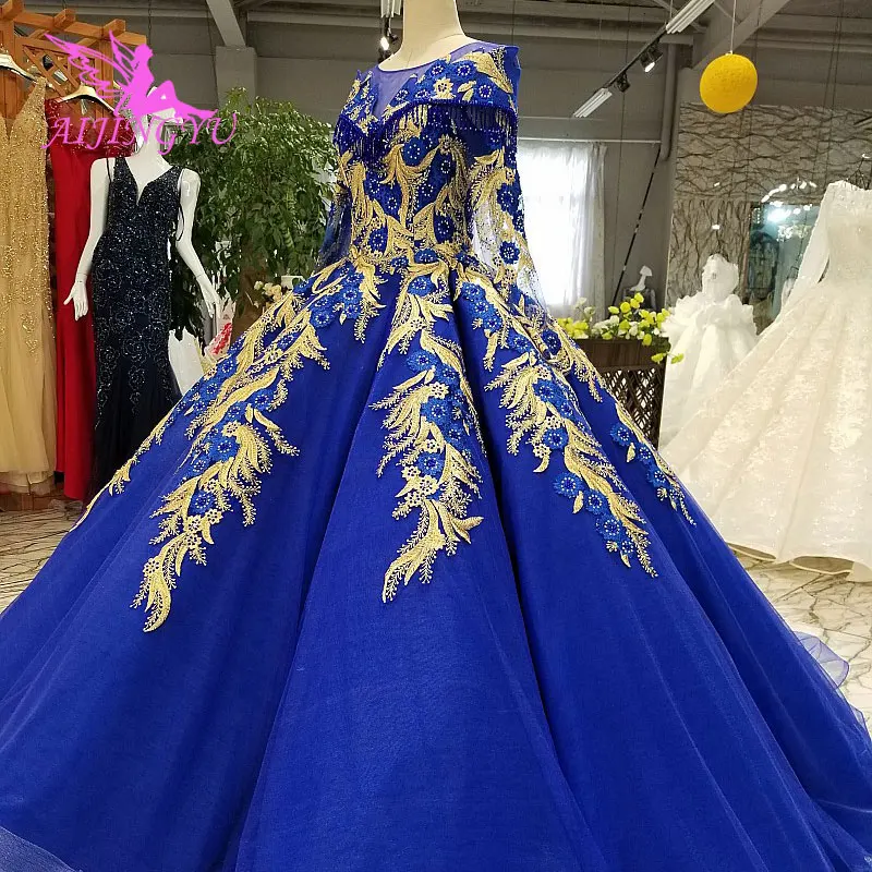 

AIJINGYU Floral Wedding Dresses White Gowns Winter Underskirt Lace Ball Gown With Sequins Wedding Dress Robe Custom