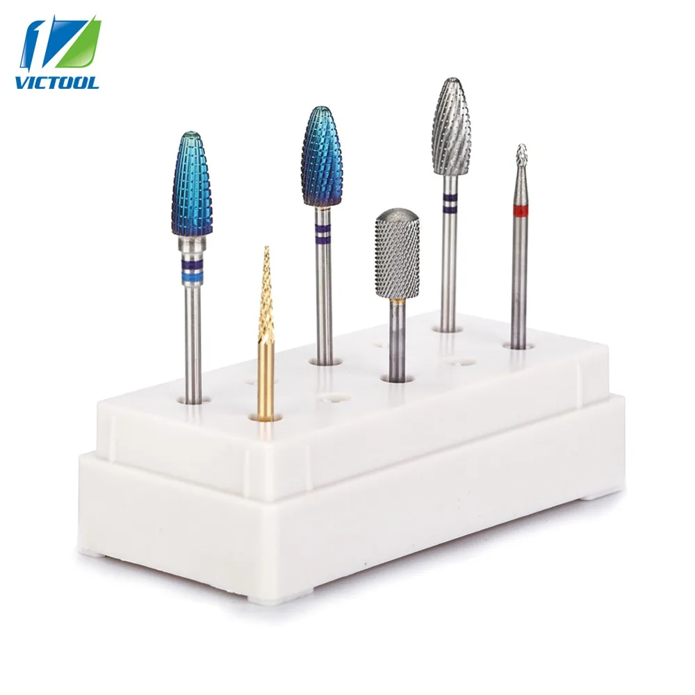 

1 piece Tungsten Carbide Nail Drill Bit 6 Kinds available Blue Nano Coated Golden Remove Gel Electric Manicure Accessory