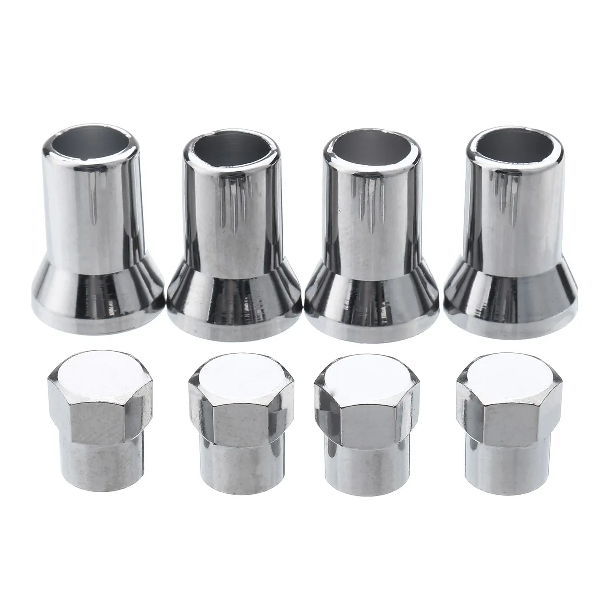 8 pcs TR413 Chrome Silver Plastic Wheel Tyre Tire Valve Stem Sleeves