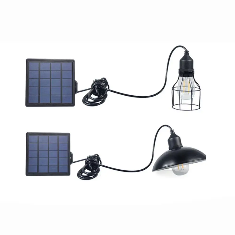 Garden Solar Light Retro Bulb Chandelier Solar Powered Pendant Light With 16Ft Cord Solar Lamp Hanging for Outdoor Cafe