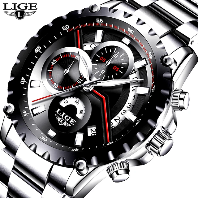 Best Offers LIGE Brand Men's Fashion Hollow Design Watch Men's Sports Waterproof Quartz Watch Men all Steel Military watch Relogio Masculino Best Offers LIGE Brand Men's Fashion Hollow Design Watch Men's Sports Waterproof Quartz Watch Men all Steel Military watch Relogio Masculino