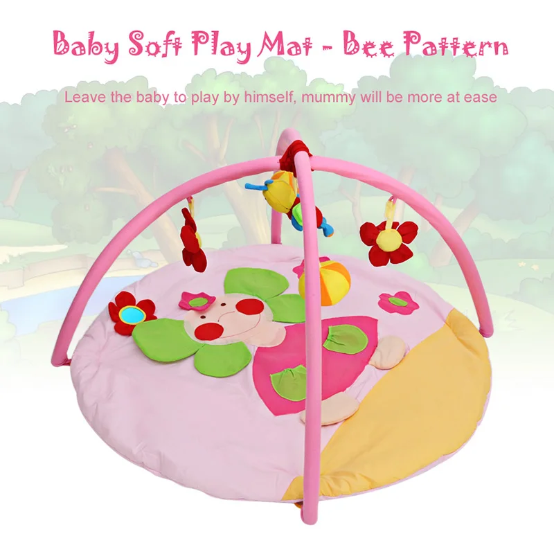 

Baby Play Mat Soft High-Quality Cotton Gym Blanket With Frame Bee Pattern Baby Boys Girls Gym Blanket Game Mat Baby Activity Mat