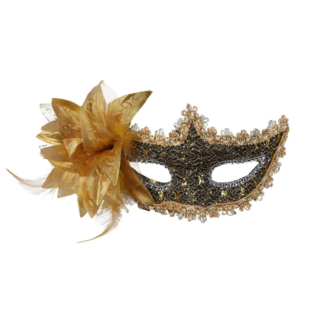 Сексуальная кружевная Венецианская маска Венеция перо цветок свадьба карнавал вечерние представления фиолетовый костюм Мода леди маска маскарад
