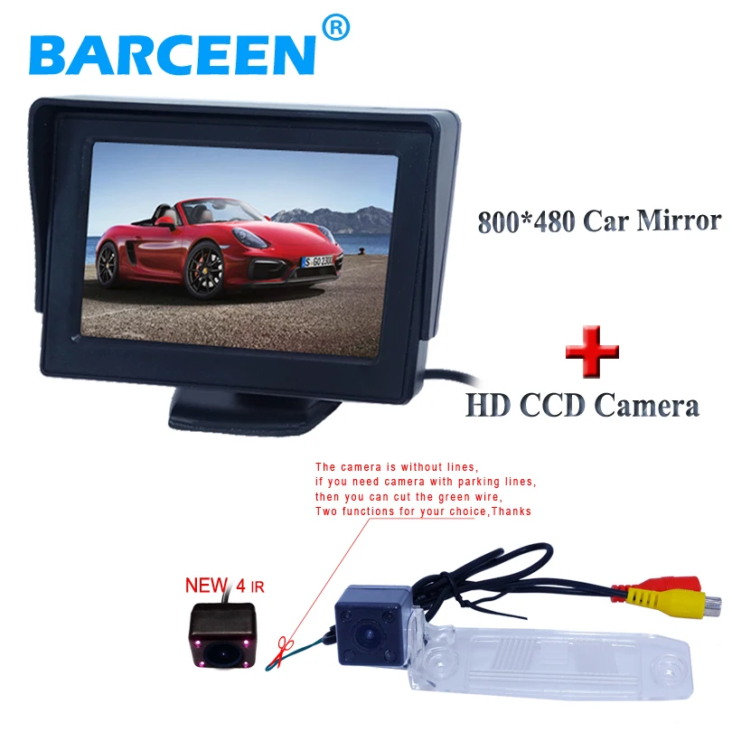 Горячая продажа 4 3 дюймов TFT LCD Автомобильный монитор Автомобильная камера