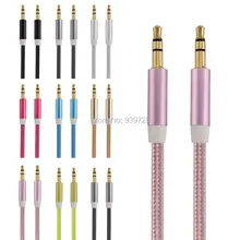 1 м 3FT 3,5 мм кабель со штыревыми соединителями на обоих концах для подключения M/M стерео текстильный зарядное устройство для подключения к разъему aux наборы аксессуаров для телефонов, для Ipad, для iphone 4 5 6 для samsung mp3 ПК