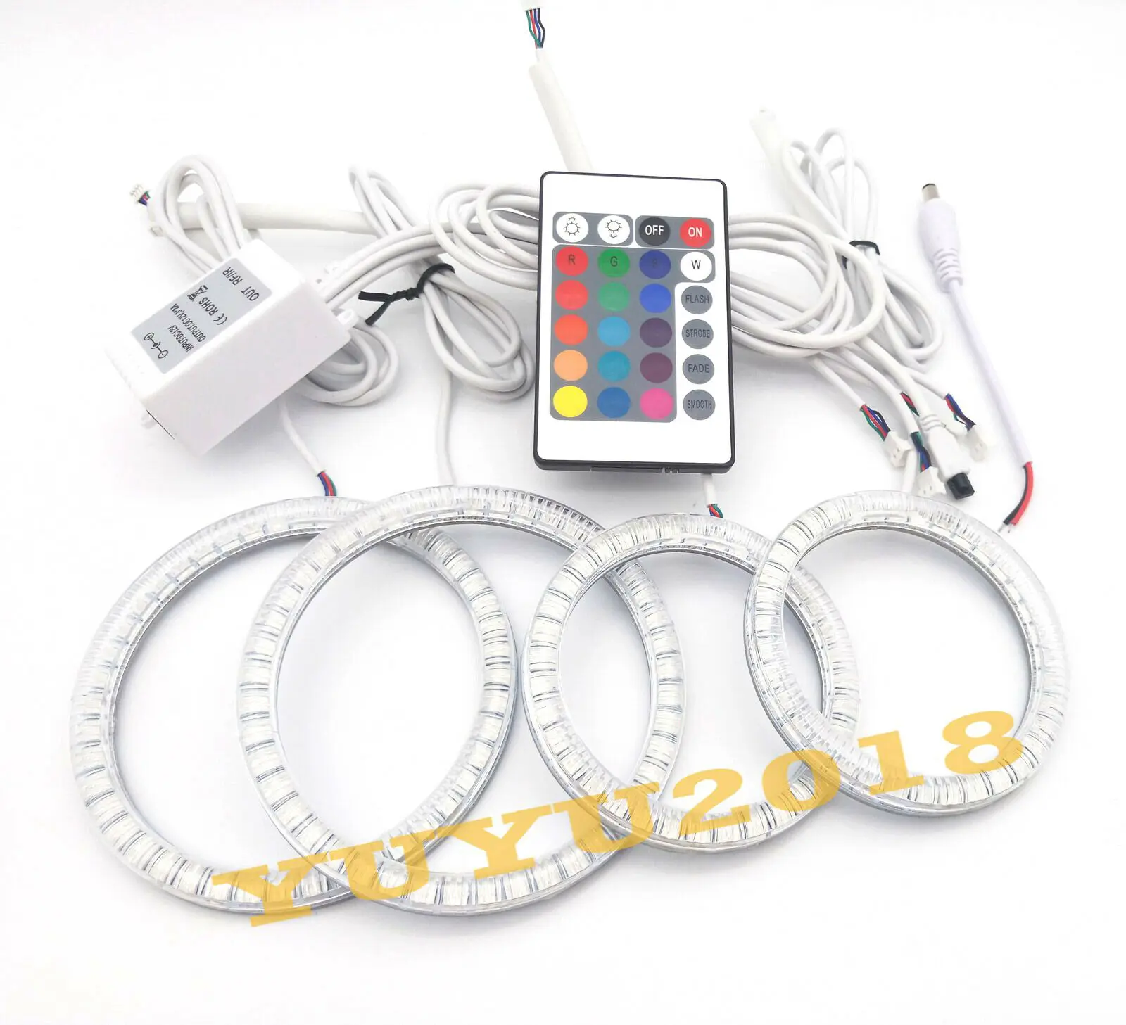 RGB светодиодный angel eye halo кольца подходят для Land Rover Range Rover 2003-2005 ксеноновые фары для автомобиля многоцветный дьявол, демон вспышка DRL лампа