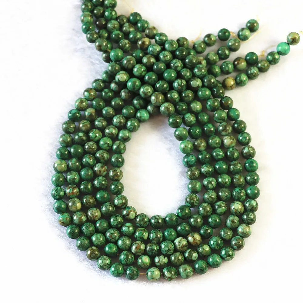 Natural green Chrysanthemum stone diy Jewelry 6mm 8mm 10mm 12m round