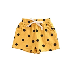 Летние детские шорты в горошек; хлопчатобумажные шорты для мальчиков и девочек; шорты для маленьких детей; пляжные короткие спортивные штаны; одежда для малышей