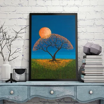 

Diy home decor oil painting by numbers drawing hand painted picture Wall Decor pictures for living room tree moonlight