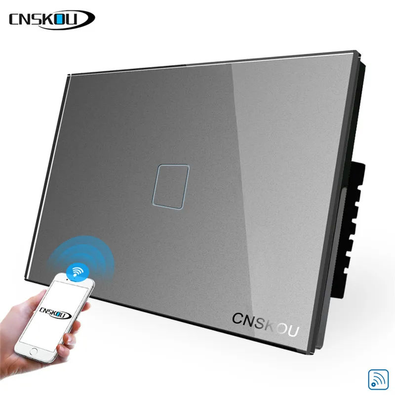 

CNSKOU Wifi Smart Touch Switch Black,US Wifi APP Timer Control Home Wall Switch For Alexa Google Home