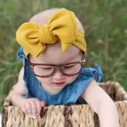 Лето 2019 г. Большой бантом Детские головная повязка в виде чалмы Hairband интимные аксессуары для новорожденных обувь девочек Дети волос