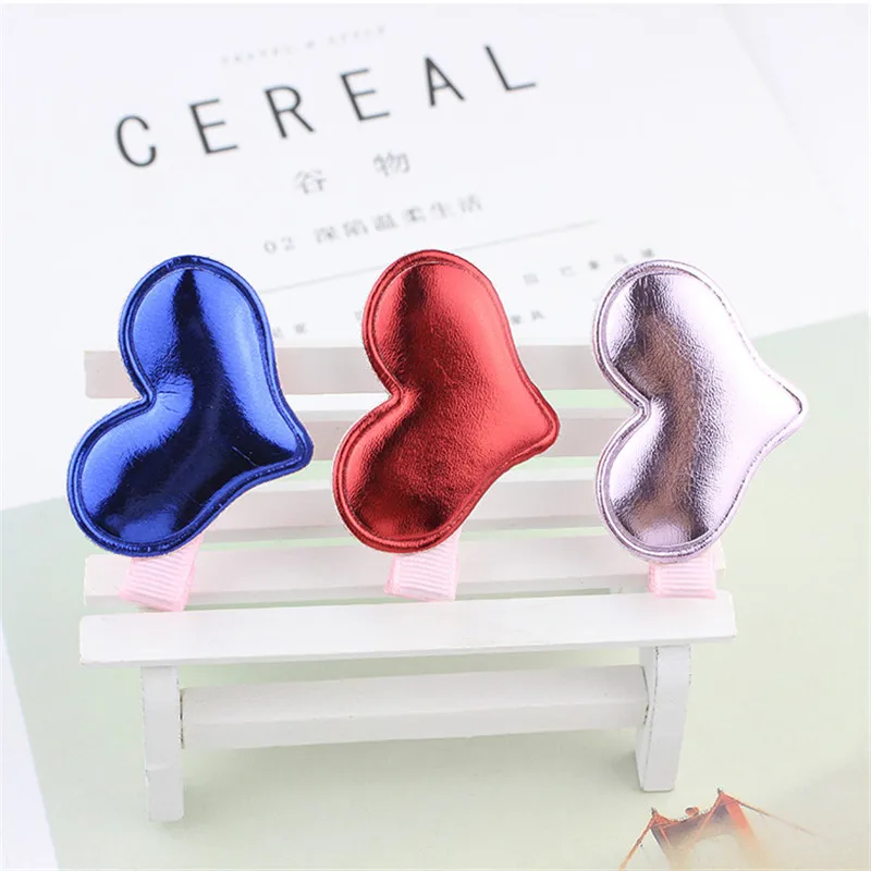 Heart shaped Smooth surface Solid Hair Bow Cute Boutique Hairpins Barrettes Hair Accessory Girl (6)