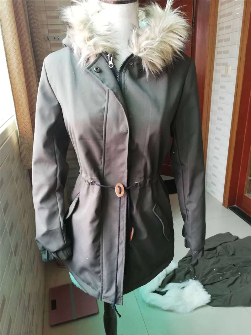 Прямая XXL Женская Новая модная зимняя теплая куртка с капюшоном из искусственного меха Повседневная утепленная куртка верхняя одежда