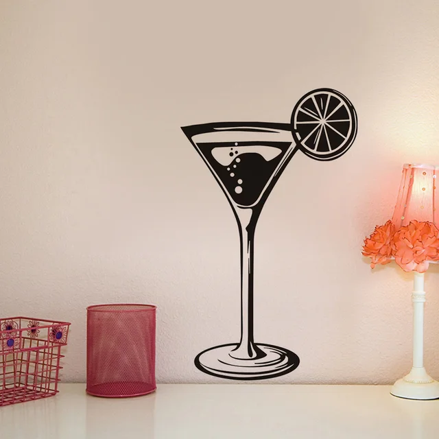 Wineglass Cafe Art Parete Del Vinile Autoadesivi di Vetro Stencil ... Wineglass Cafe Art Parete Del Vinile Autoadesivi di Vetro Stencil ...