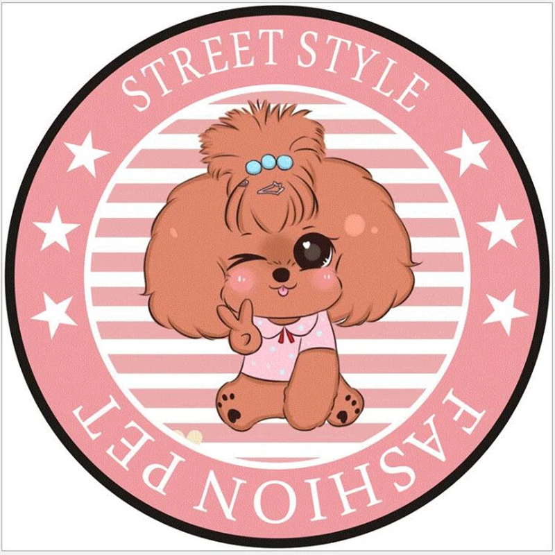 AOVOLL, круглый милый мультяшный коврик для питомца, коврик для спальни, коврик для гостиной, ковер для детской комнаты, коврик для детской игровой зоны